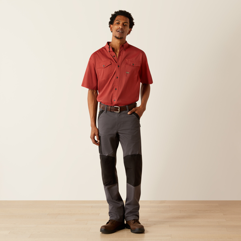 Ariat Men's Made Tough Durastretch Button-Down Short Sleeve Work Shirt Work Shirts Ariat