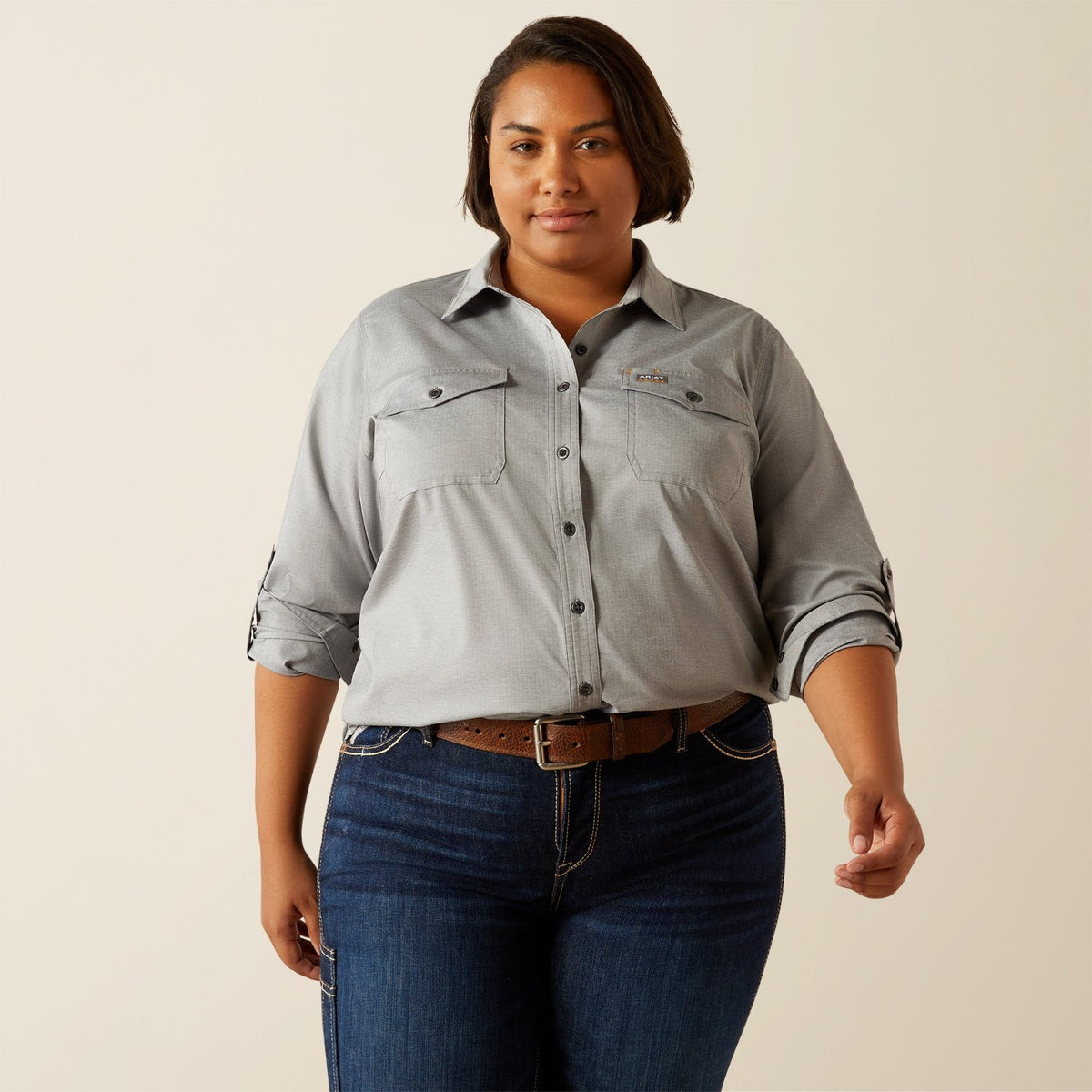 Ariat Women&#39;s Made Tough™ Durastretch™ Button-Down Long Sleeve Work Shirt - Work World - Workwear, Work Boots, Safety Gear