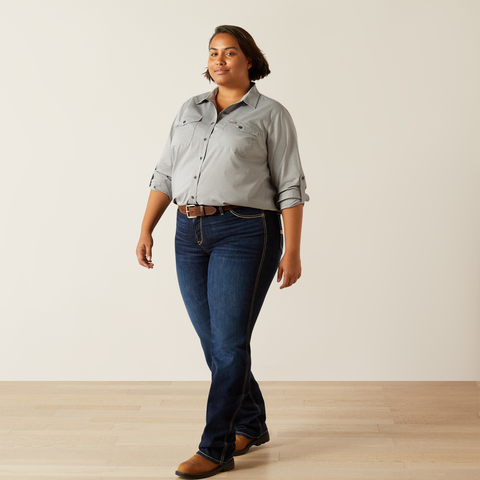 Ariat Women&#39;s Made Tough™ Durastretch™ Button-Down Long Sleeve Work Shirt - Work World - Workwear, Work Boots, Safety Gear