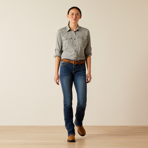 Ariat Women's Made Tough Durastretch Button-Down Long Sleeve Work Shirt Work Shirts Ariat