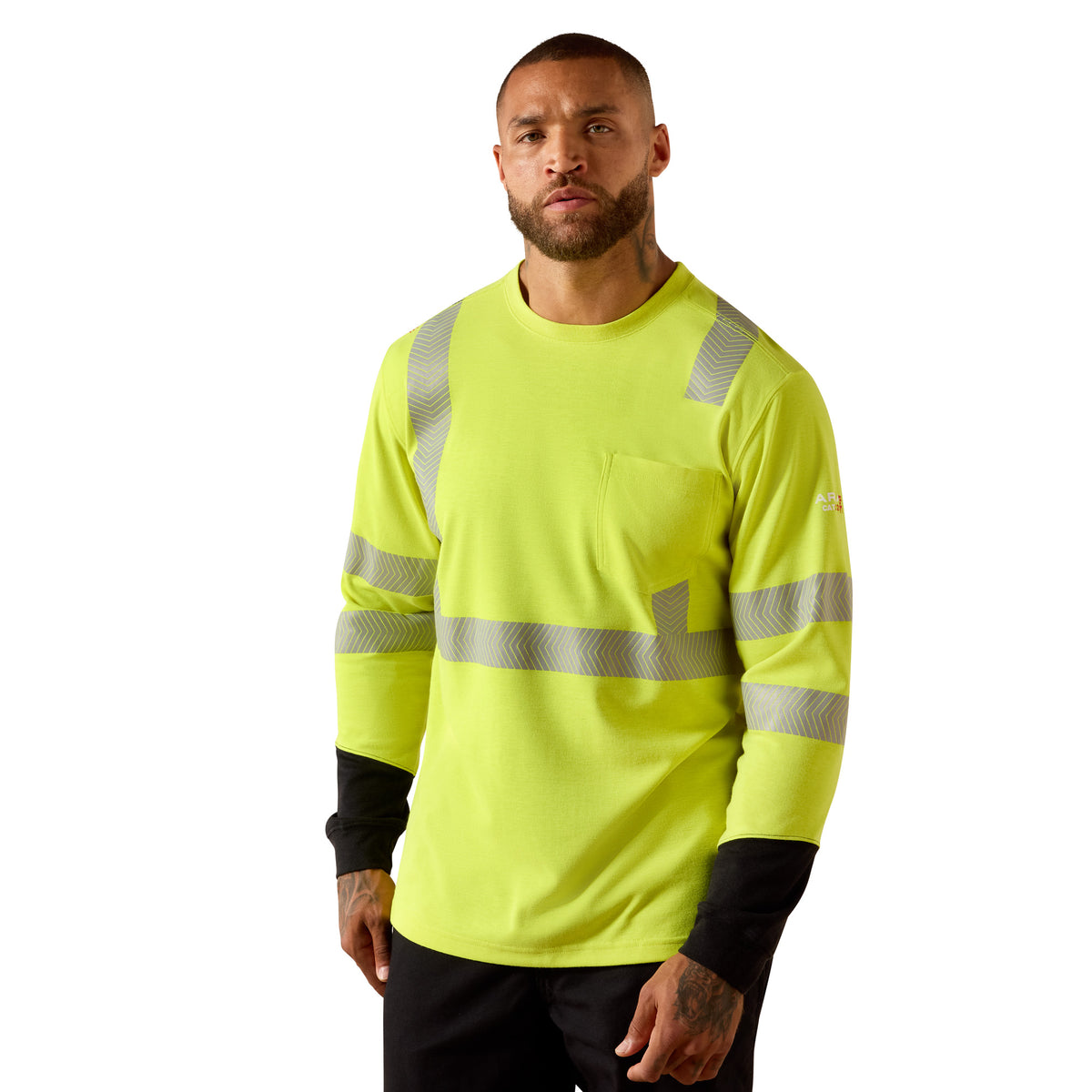 Ariat Men's FR Colorblock Hi-Vis C3 Chest Pocket Long Sleeve T-Shirt