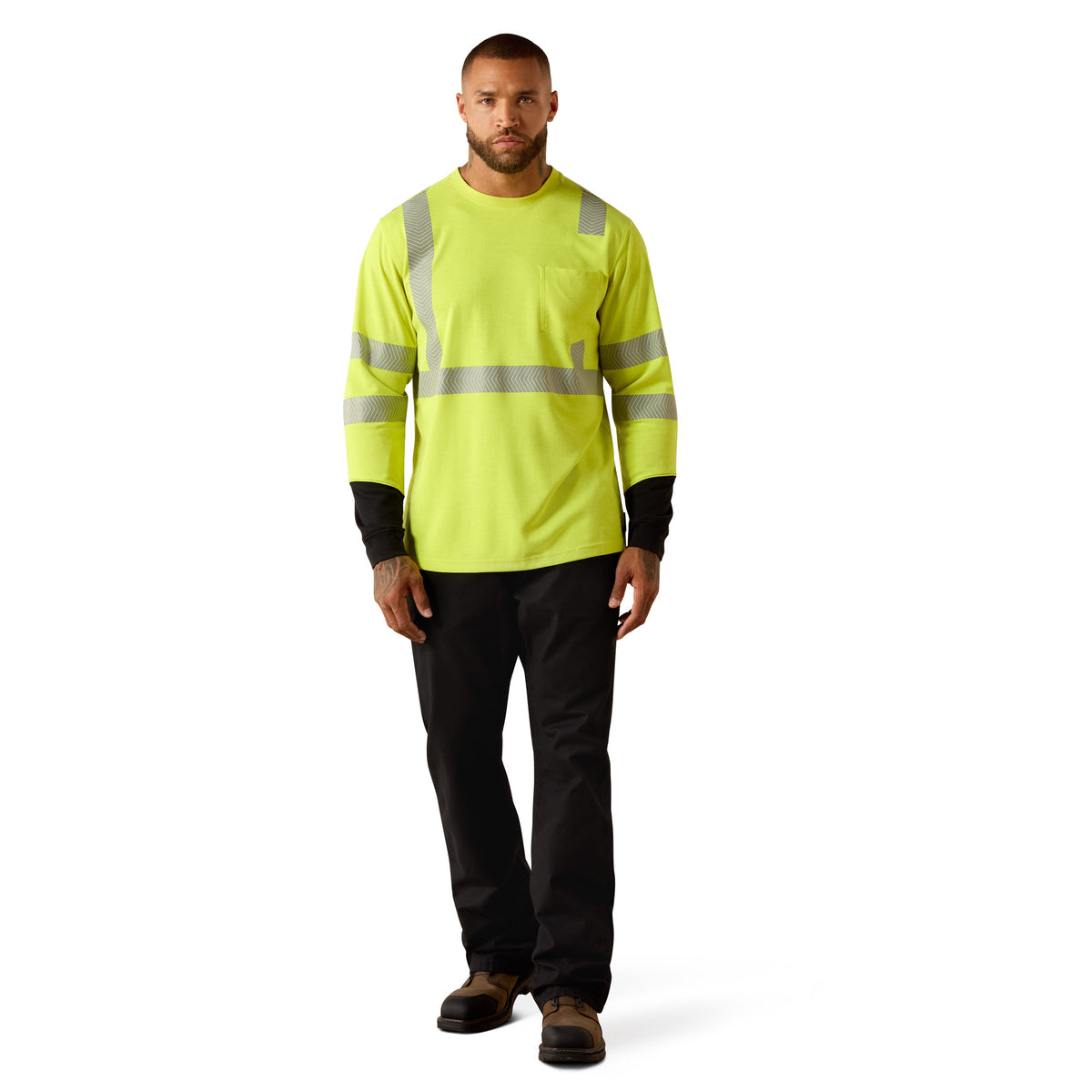 Ariat Men's FR Colorblock Hi-Vis C3 Chest Pocket Long Sleeve T-Shirt Long Sleeve T-Shirts Ariat