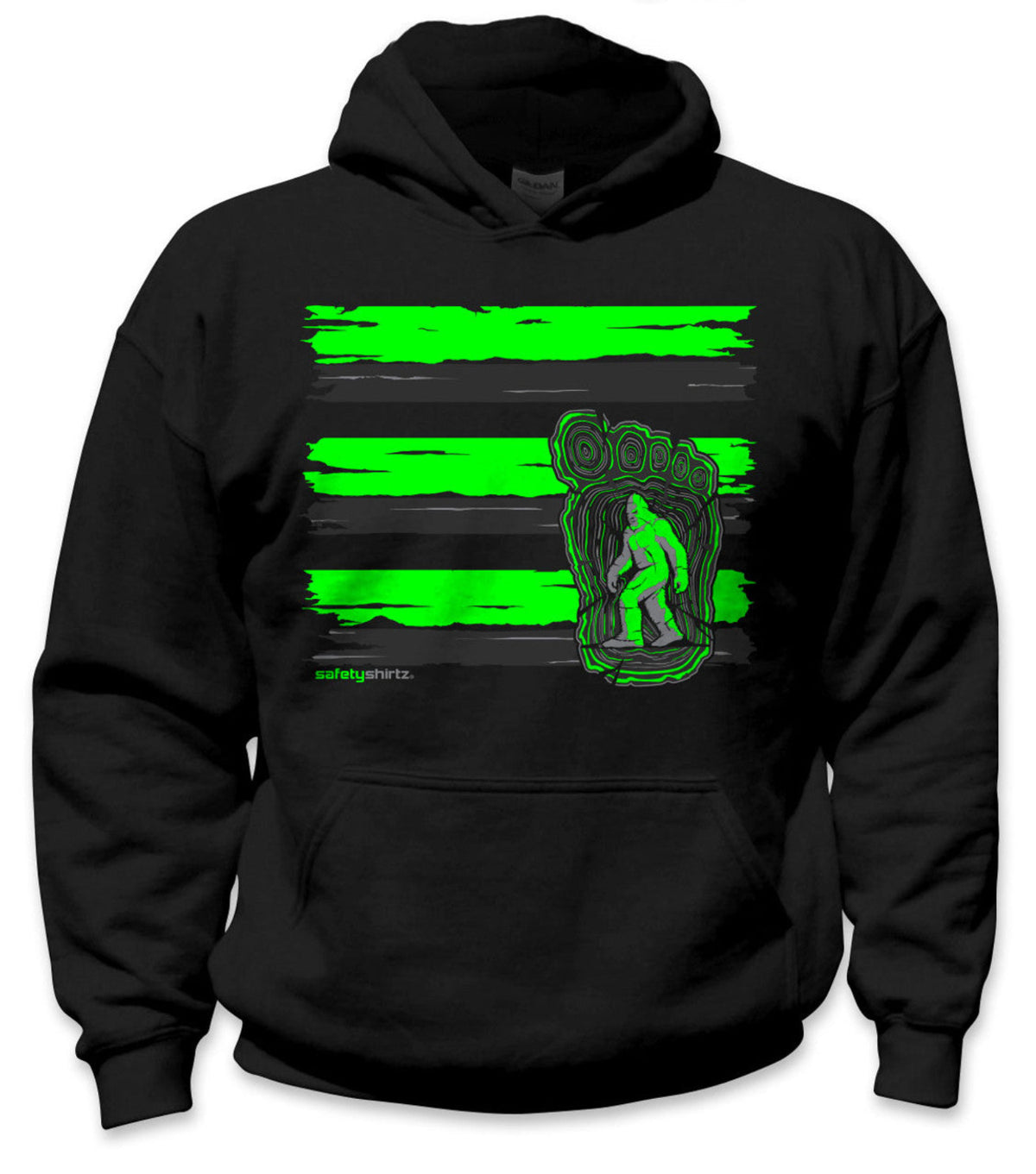 Safetyshirtz Kid&#39;s Bigfoot Hi-Vis Safety Stripe Hoodie - Work World - Workwear, Work Boots, Safety Gear