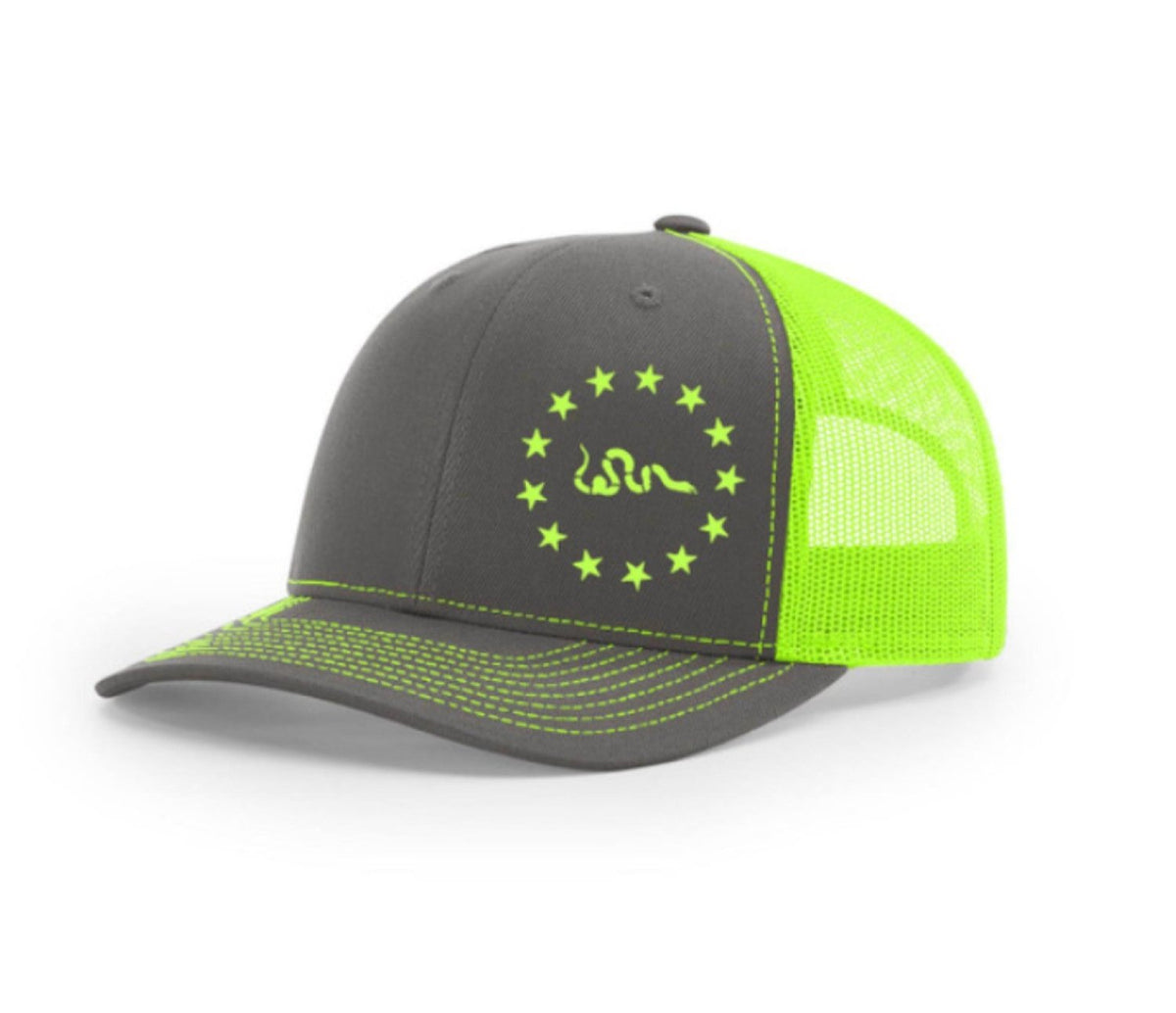 SafetyShirtz 1776 Snap-Back Mesh-Back Cap Hats & Caps SafetyShirtz Charcoal/Safety Green OS