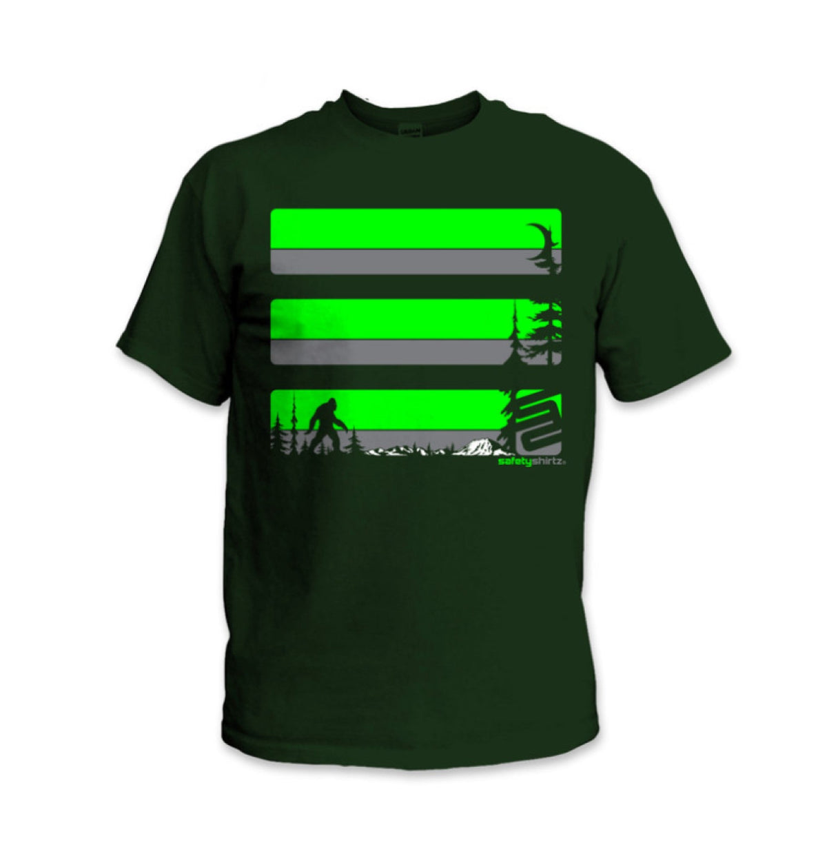 SafetyShirtz Kids' Youth Sasquatch Hi-Vis T-Shirt T-Shirts SafetyShirtz Dark Green/Green L Reg