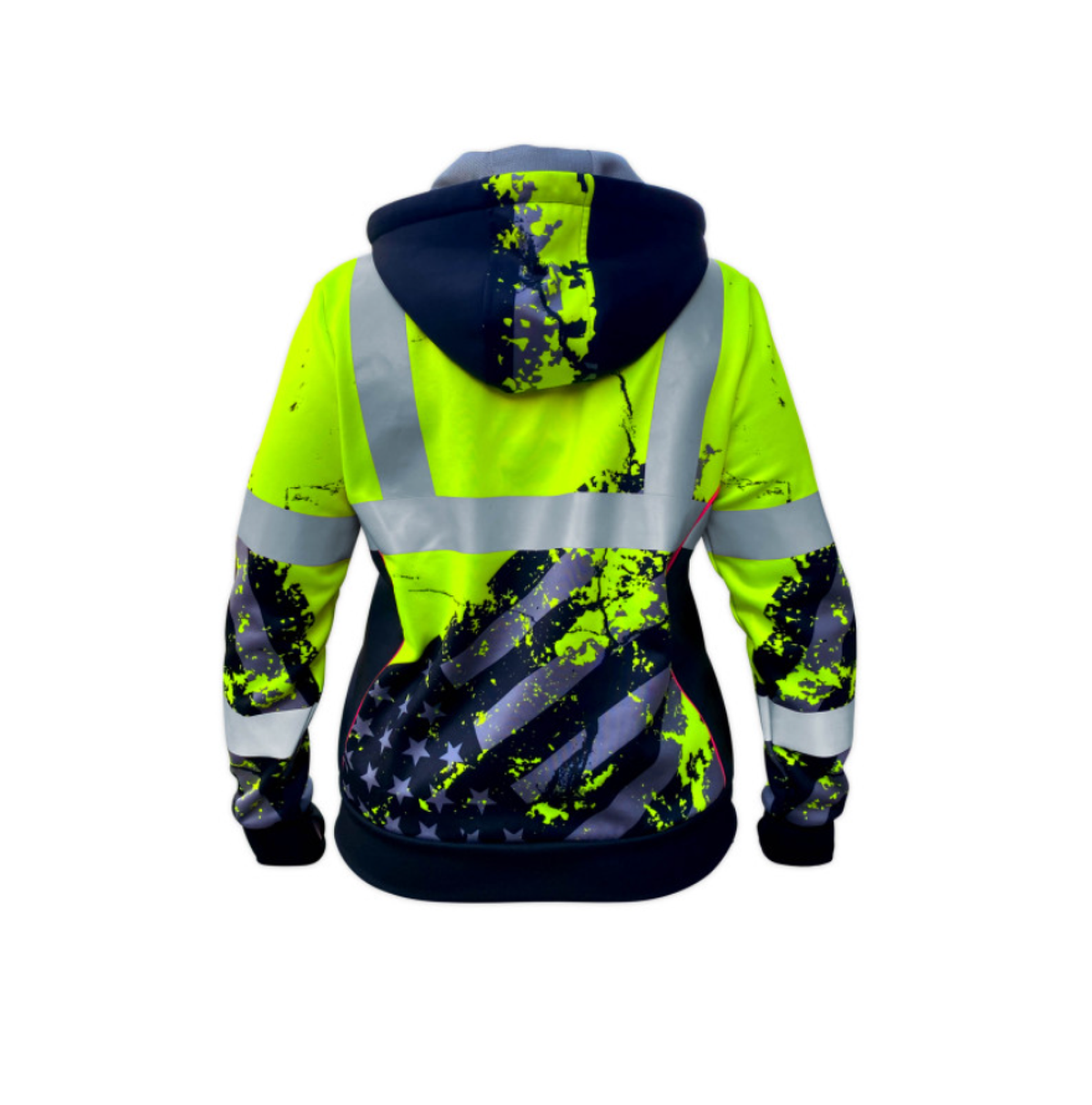 SafetyShirtz Women's SS360º American Grit Class 3 High Visibility Zip Safety Hoodie Sweatshirts & Hoodies SafetyShirtz