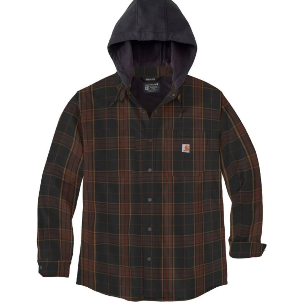 Carhartt Men&#39;s Flannel Fleece-Lined Snap Hooded Shirt Jac - Work World - Workwear, Work Boots, Safety Gear