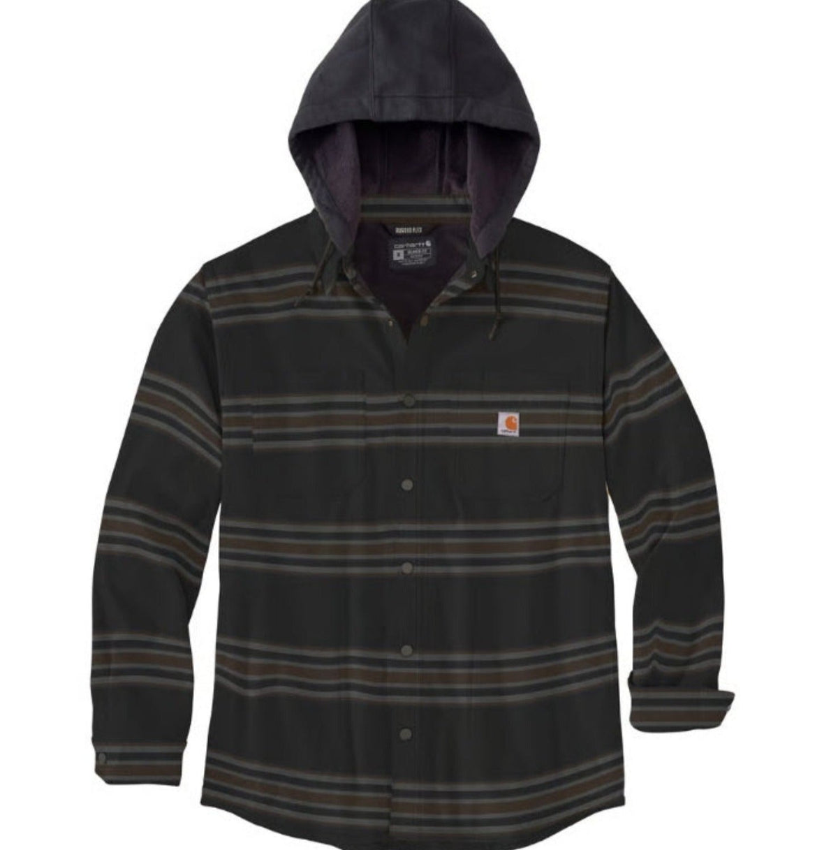 Carhartt Men&#39;s Flannel Fleece-Lined Snap Hooded Shirt Jac - Work World - Workwear, Work Boots, Safety Gear