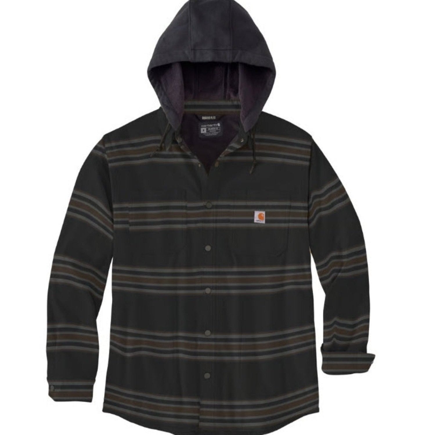 Carhartt Men's Flannel Fleece-Lined Snap Hooded Shirt Jac - Work World - Workwear, Work Boots, Safety Gear