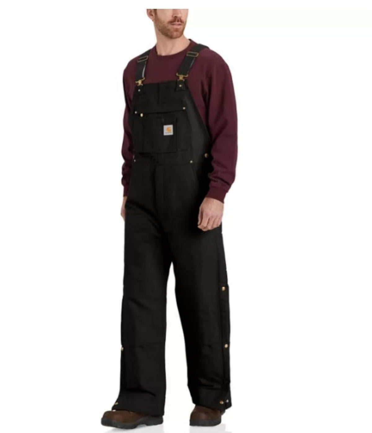 Carhartt Men's Loose Fit Firm Duck Insulted Bib Overall Bibs & Overalls Carhartt Black 2XL Reg
