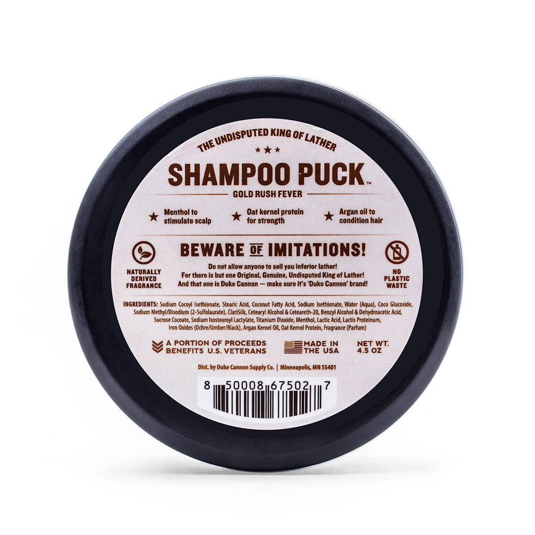 Duke Cannon Gold Rush Fever Shampoo Puck Toiletries Duke Cannon