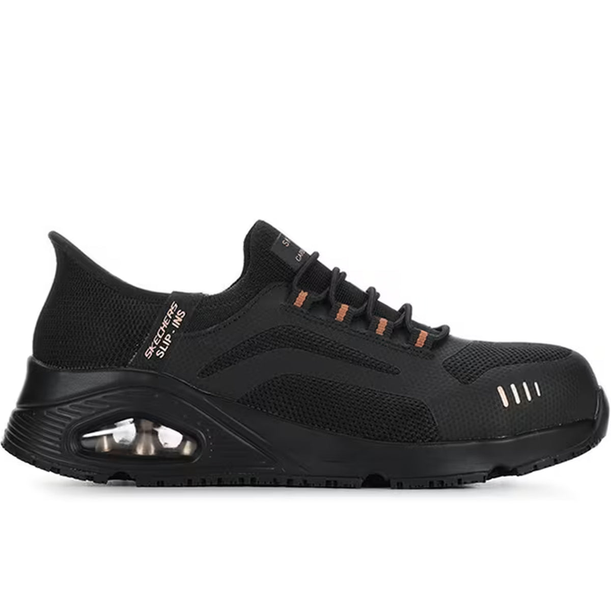 Skechers Women's UNO - Alaini ESD Comp Toe Work Shoe Work Shoes Skechers Black/Rose Gold 10 M