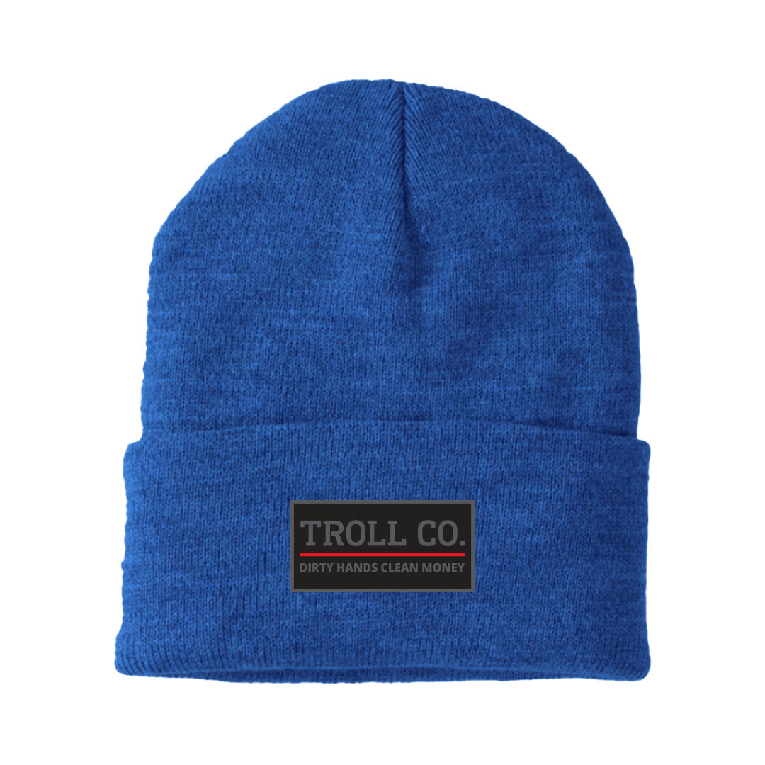 Troll Co. Premium &quot;Dirty Hands, Clean Money&quot; Patch Knit Beanie - Work World - Workwear, Work Boots, Safety Gear