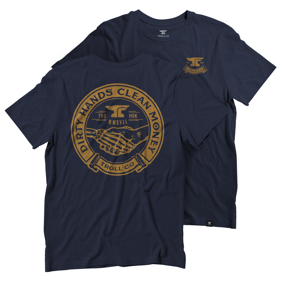 Troll Co. Men&#39;s &quot;Dirty Hands Clean Money&quot; Haggler Short Sleeve T-Shirt - Work World - Workwear, Work Boots, Safety Gear