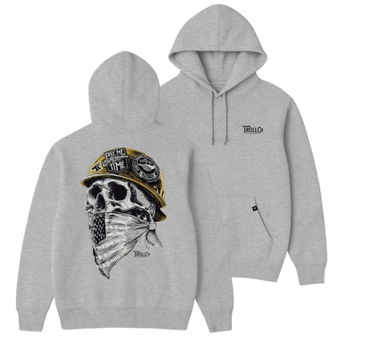 Troll Co. Men's Headstrong Graphic Hoodie Sweatshirts & Hoodies Troll Co. Gray Heather 2XL Reg