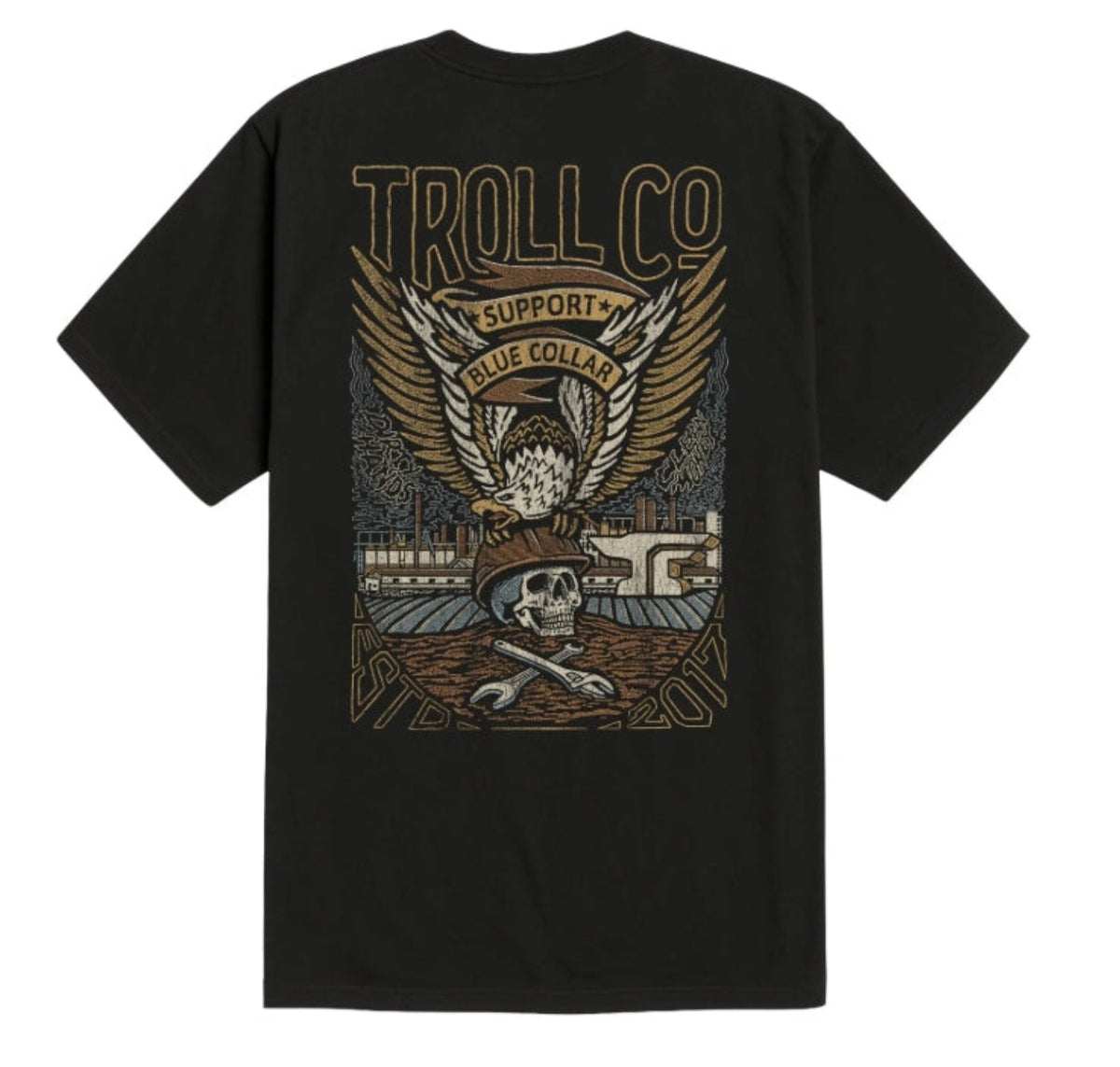 Troll Co. Men's "Support Blue Collar" Grounded Graphic Short Sleeve T-Shirt T-Shirts Troll Co.