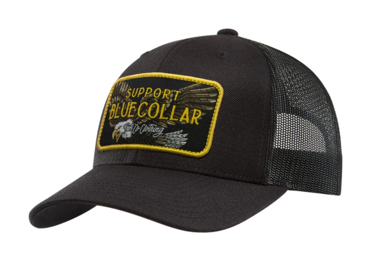 Troll Co. Barricade Eagle "Support Blue Collar" Curved Bill Cap Hats & Caps Troll Co. Black OS