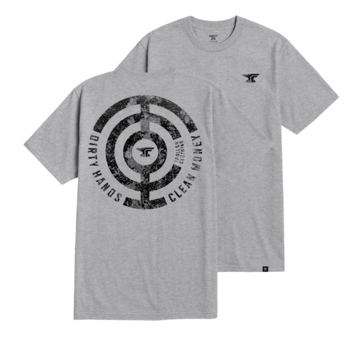 Troll Co. Men's "Dirty Hands Clean Money" Graphic T-Shirt T-Shirts Troll Co. Gray Heather 2XL Reg