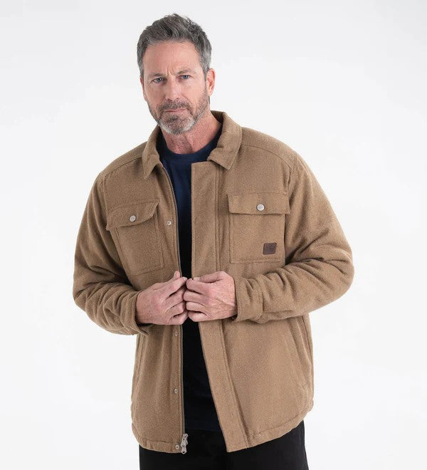 Thorogood Men's Merrill Heavyweight Berber-Lined Zip Shirt Jacket Jackets & Coats Thorogood Otter Melange 2XL Reg