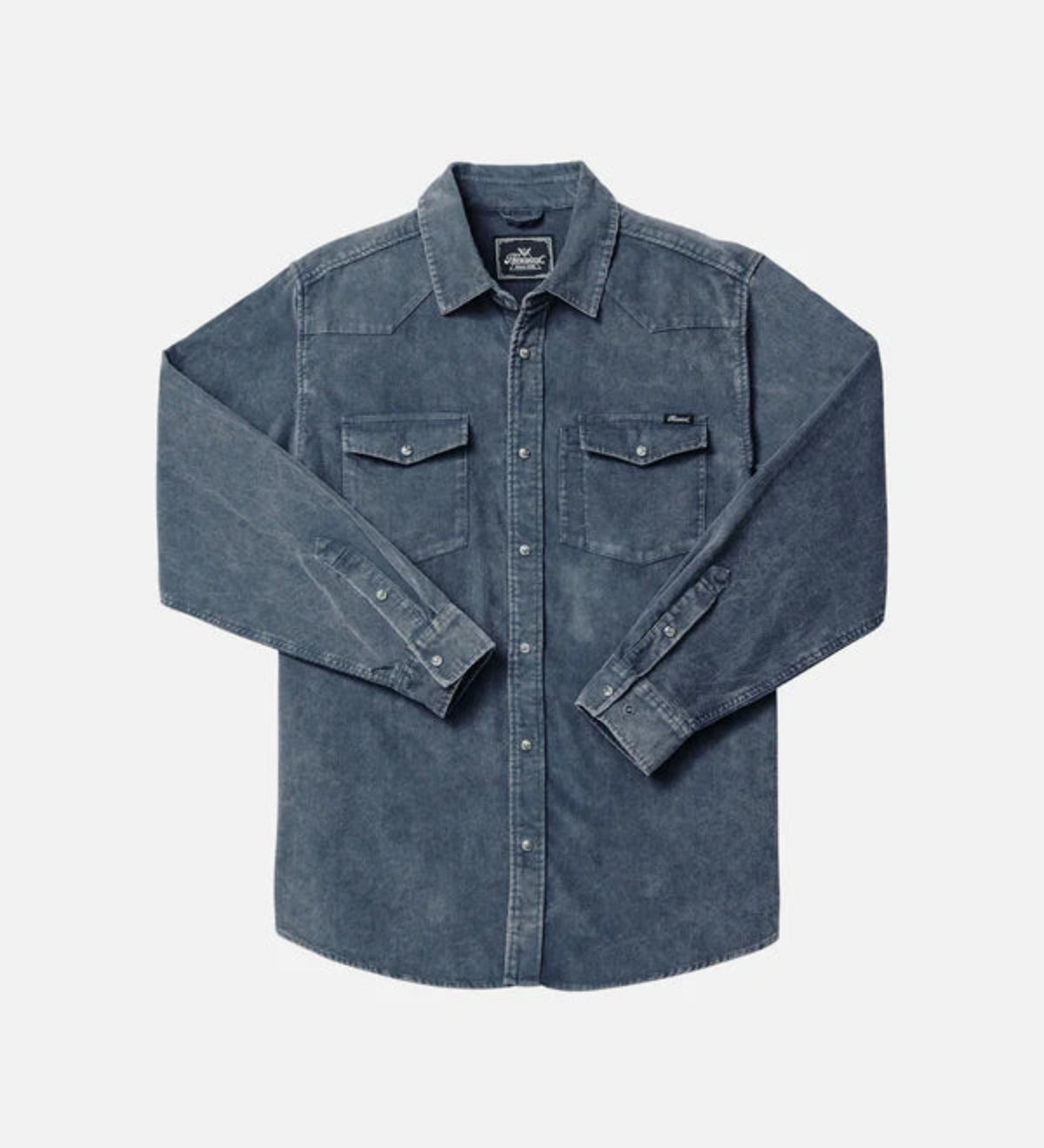 Thorogood Men's Wellington Corduroy Snap-Front Long Sleeve Work Shirt Work Shirts Thorogood Vintage Slate 2XL Reg
