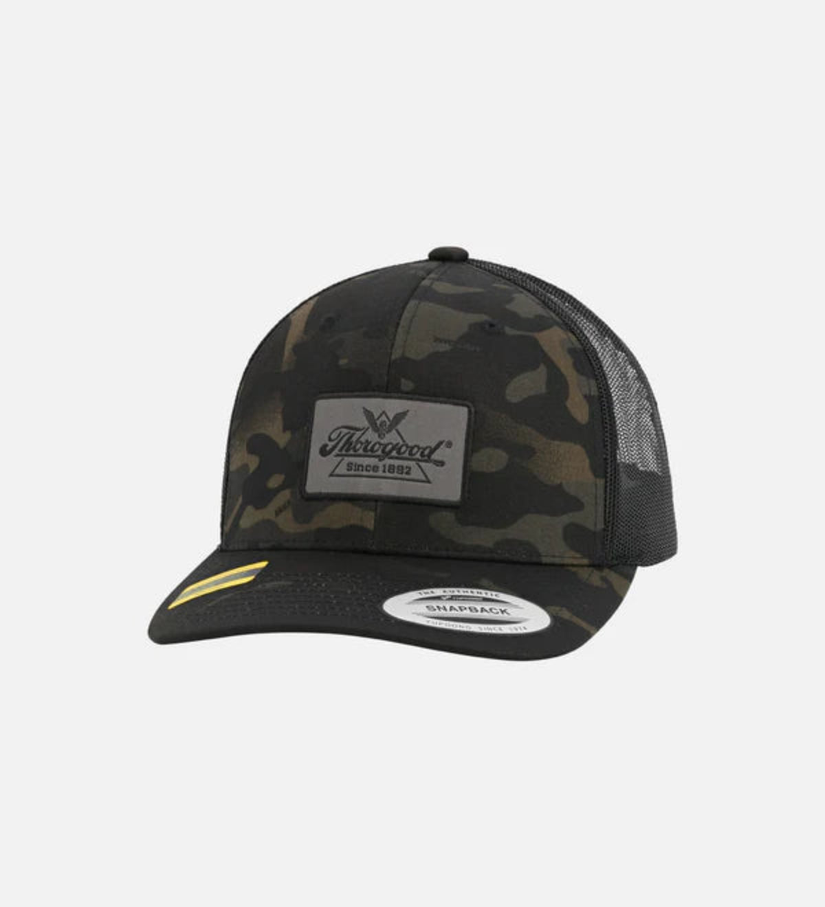 Thorogood Men's Camo Logo Patch Snapback Meshback Cap Hats & Caps Thorogood Black OS