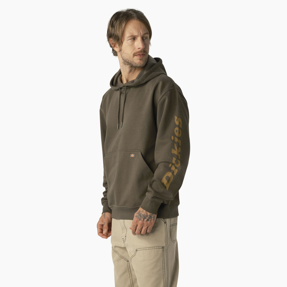 Dickies Men&#39;s Water Repellent Sleeve Logo Hoodie - Work World - Workwear, Work Boots, Safety Gear