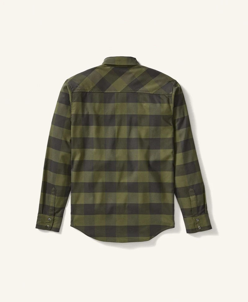 TRUEWERK Men's Tech Flannel DWR Snap-Front Long Sleeve Work Shirt