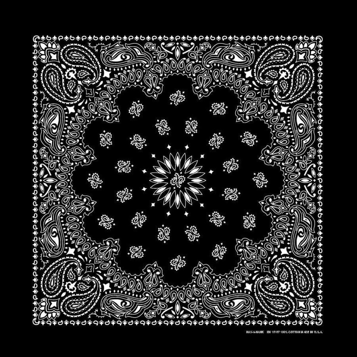 The Bandanna Company Traditional Paisley Bandanna Misc The Bandanna Company Black Paisley OS