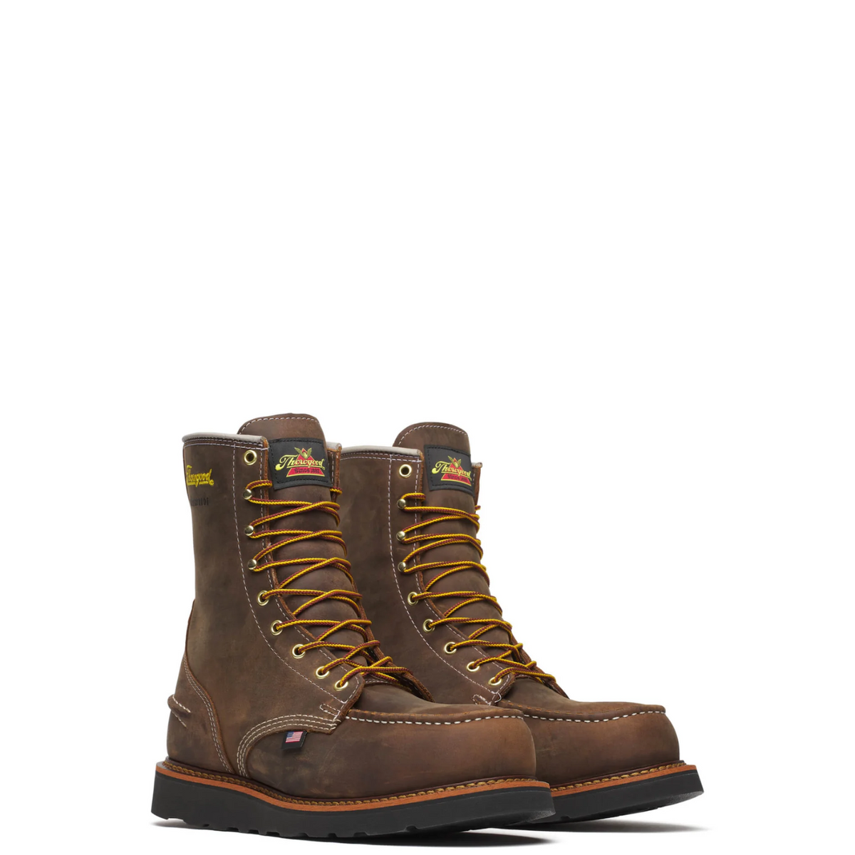 Thorogood Men's 1957 Series 8" Moc Toe Black Wedge Waterproof Steel Toe Work Boot Work Boots Thorogood