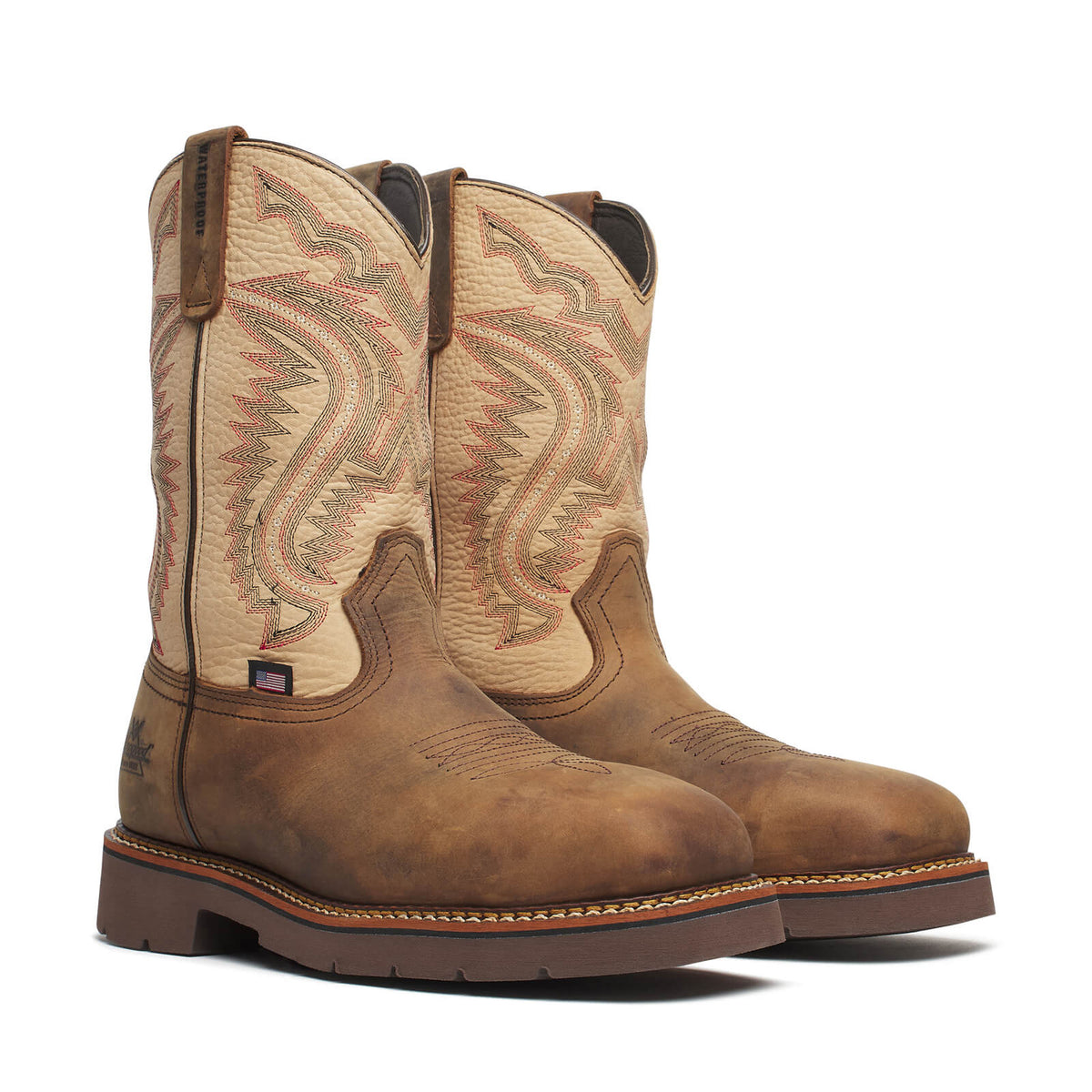 Thorogood Men's Western Work Waterproof 11" Square Toe Comp Toe Work Boot