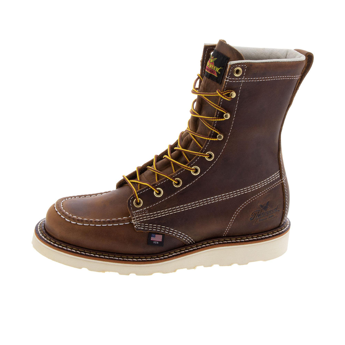 Thorogood Men's American Heritage 8 Inch Moc Toe MAXWear Wedge Soft Toe Work Boots Thorogood