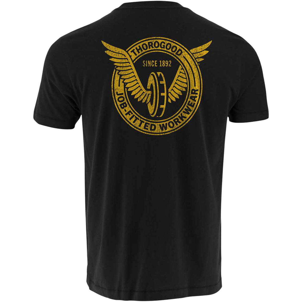 Thorogood Men's Wing & Wheel Short Sleeve T-Shirt USA Made T-Shirts Thorogood Black 2XL Reg