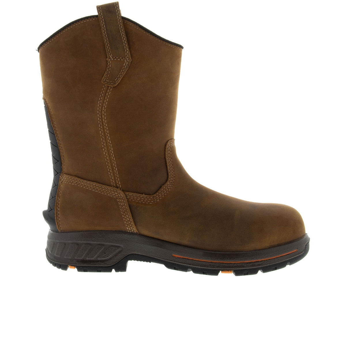 Timberland PRO Men's Helix HD Pull On Comp Toe Waterproof Work Boot Work Boots Timberland PRO Brown Distressed 10 M