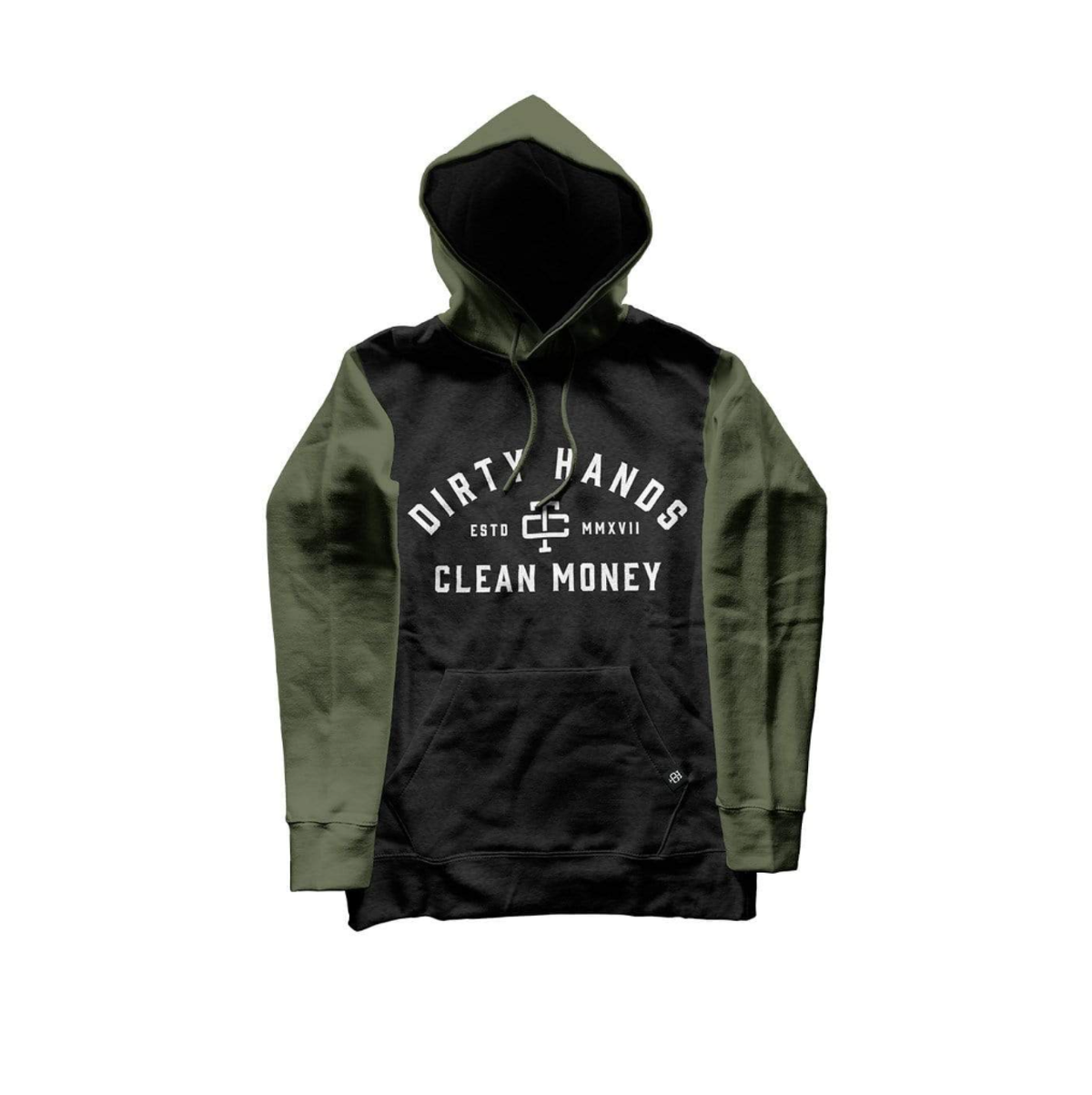 Troll Co. Men's Classic Two-Tone Hoodie Sweatshirts & Hoodies Troll Co. Military Green/Dark Nickel 2XL Reg