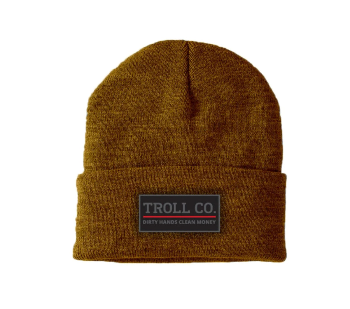 Troll Co. Premium Logo Patch Knit Beanie Hats & Caps Troll Co. Saddle OS
