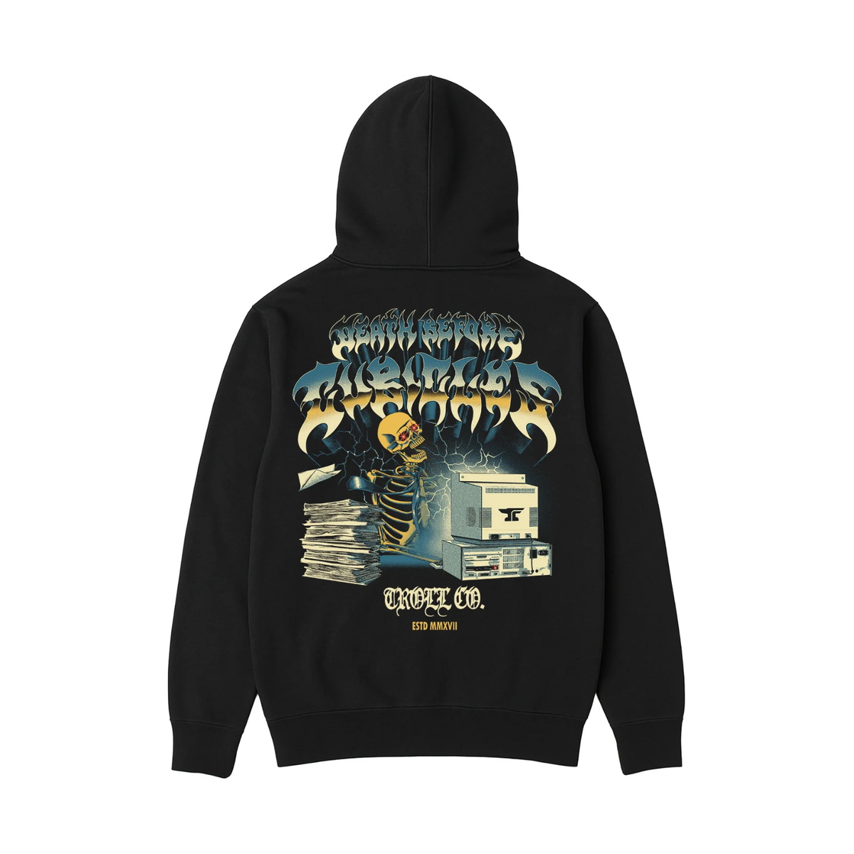 Troll Co. Men's "Death Before Cubical" CPU Graphic Hoodie Sweatshirts & Hoodies Troll Co.