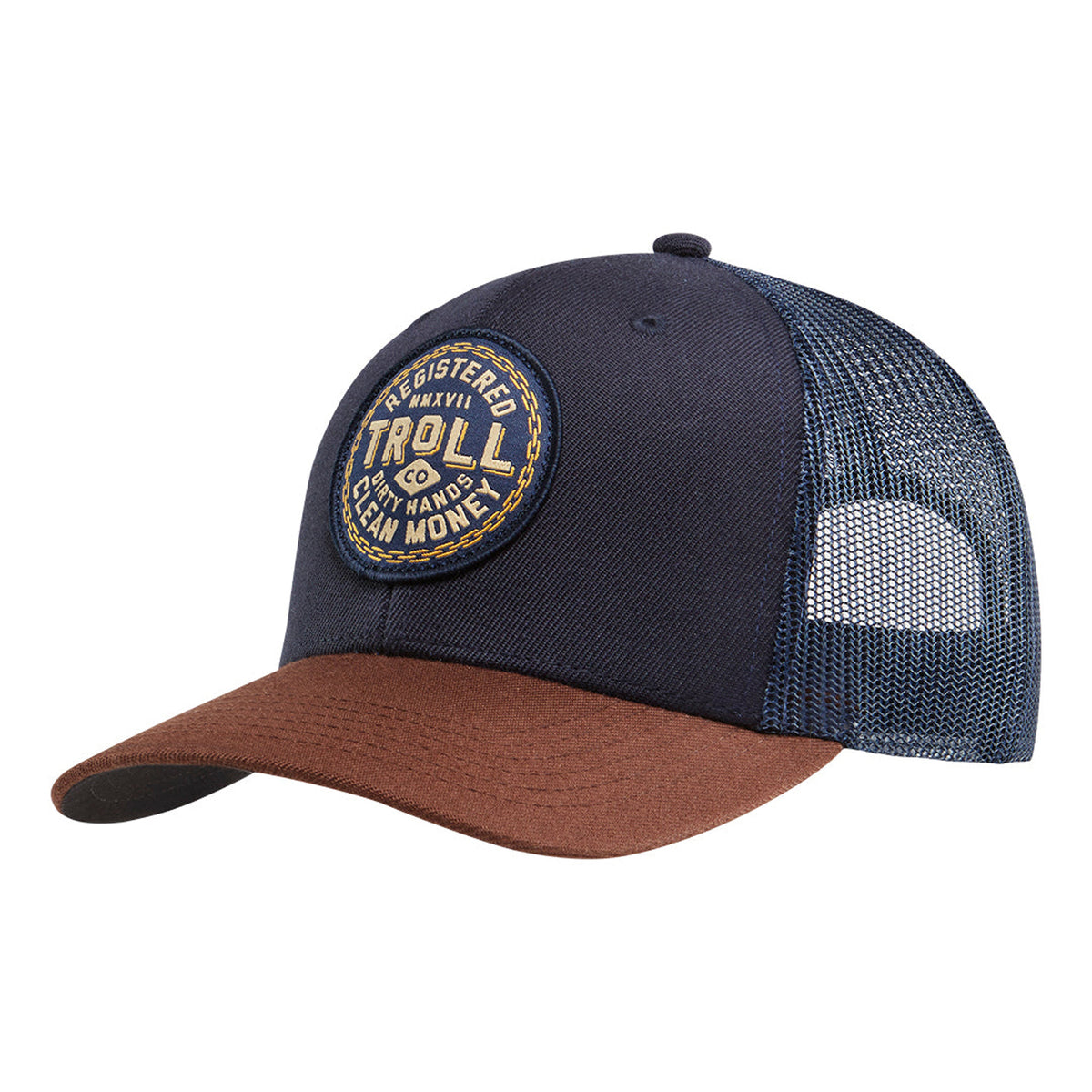 Troll Co. DHCM Chain Gang Curved Brim Trucker Hat Hats & Caps Troll Co. Navy OS