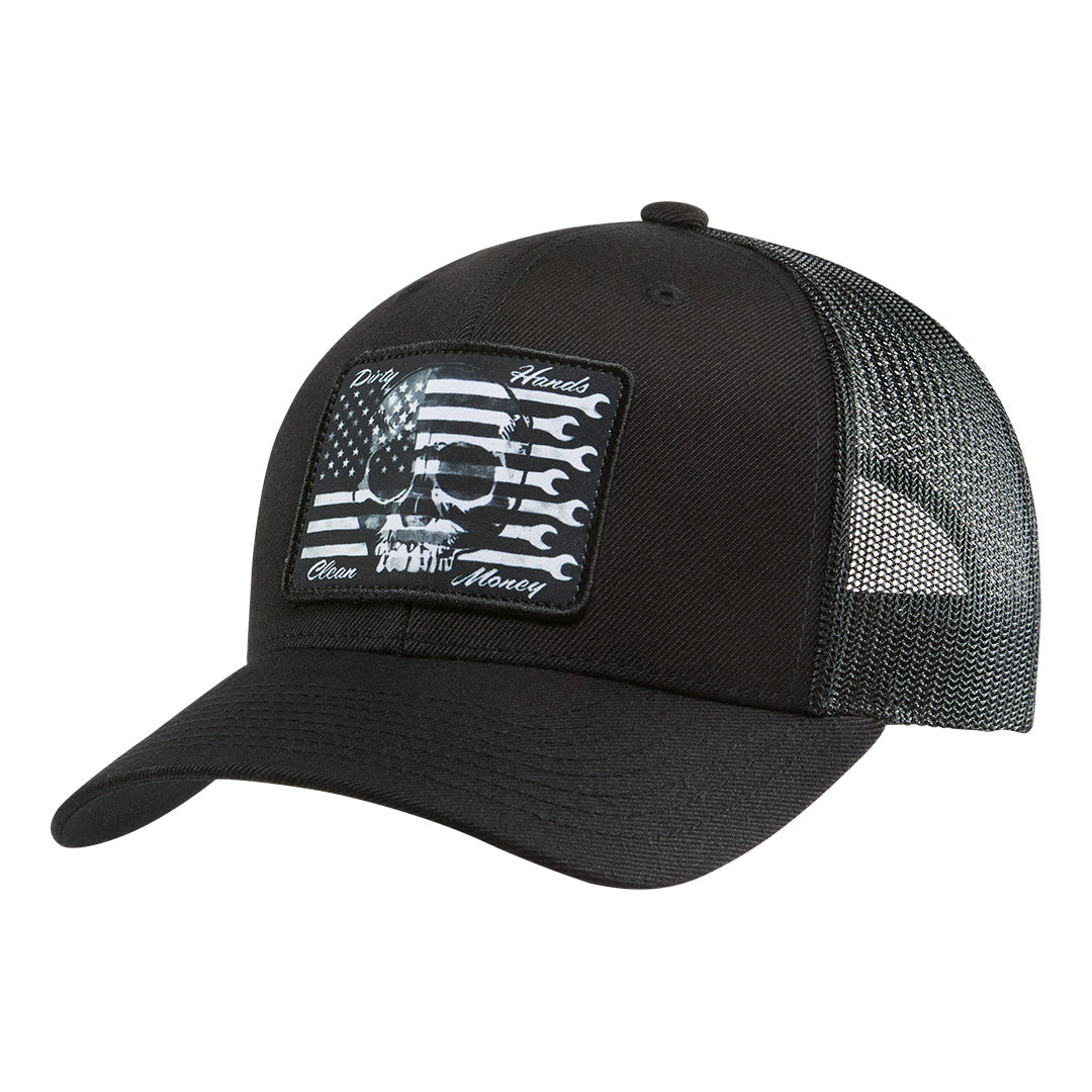 Troll Co. DHCM Flagship Skull Curved Brim Trucker Hats & Caps Troll Co. Black OS