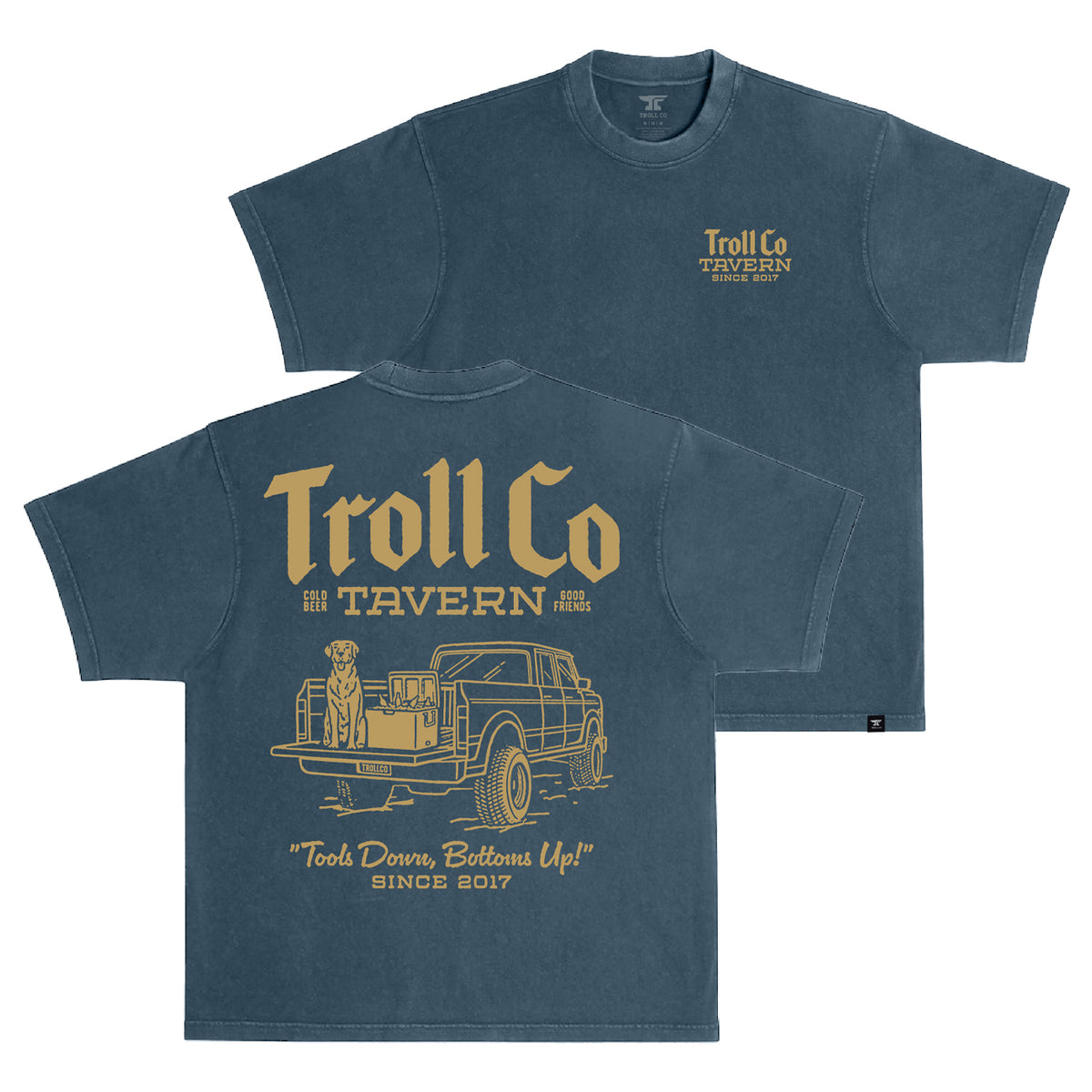 Troll Co. Men's Tavern Heavyweight Pigment Dye T-Shirt T-Shirts Troll Co. Midnight Navy 2XL Reg