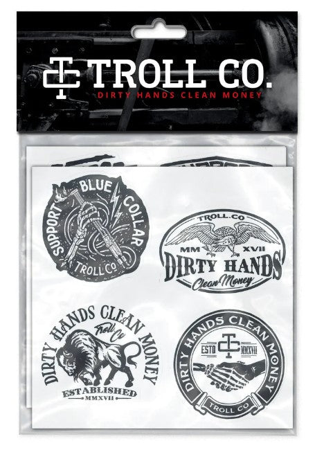 Troll Co. Clear Throwback Hard Hat Stickers 9-Pack - Work World - Workwear, Work Boots, Safety Gear