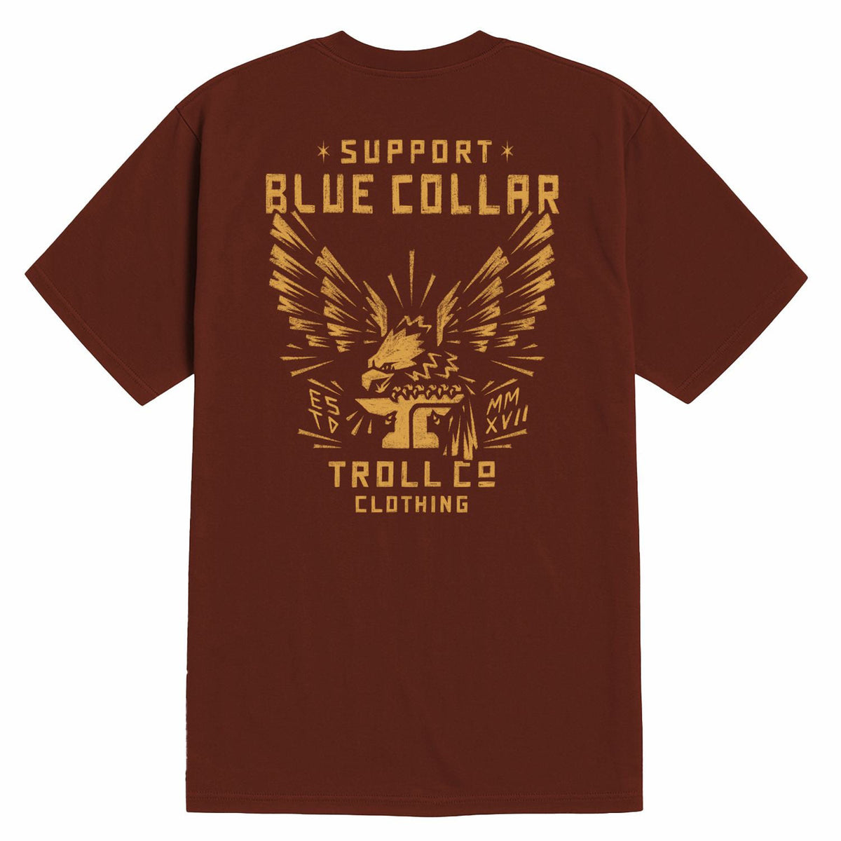 Troll Co. Men's "Support Blue Collar" Perched T-Shirt T-Shirts Troll Co.