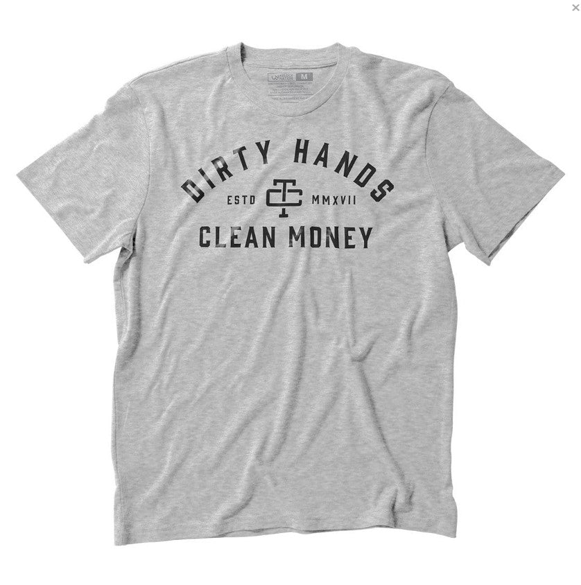 Troll Co. Men's "Dirty Hands Clean Money" Classic Short Sleeve Crewneck T-Shirt_Nickel T-Shirts Troll Co. Nickel 2XL Reg
