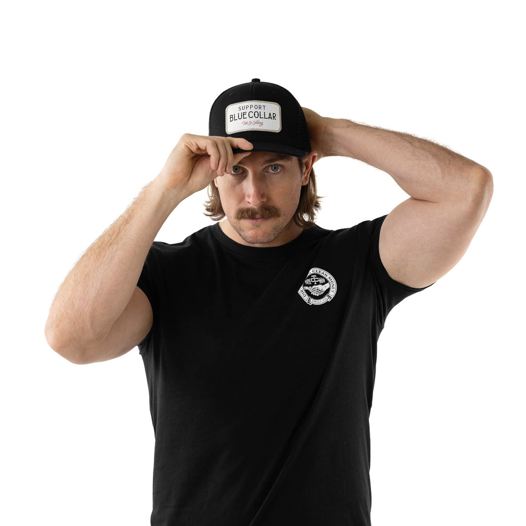 Troll Co. Fortify "Support Blue Collar" Patch Mesh Snapback Hat Hats & Caps Troll Co.