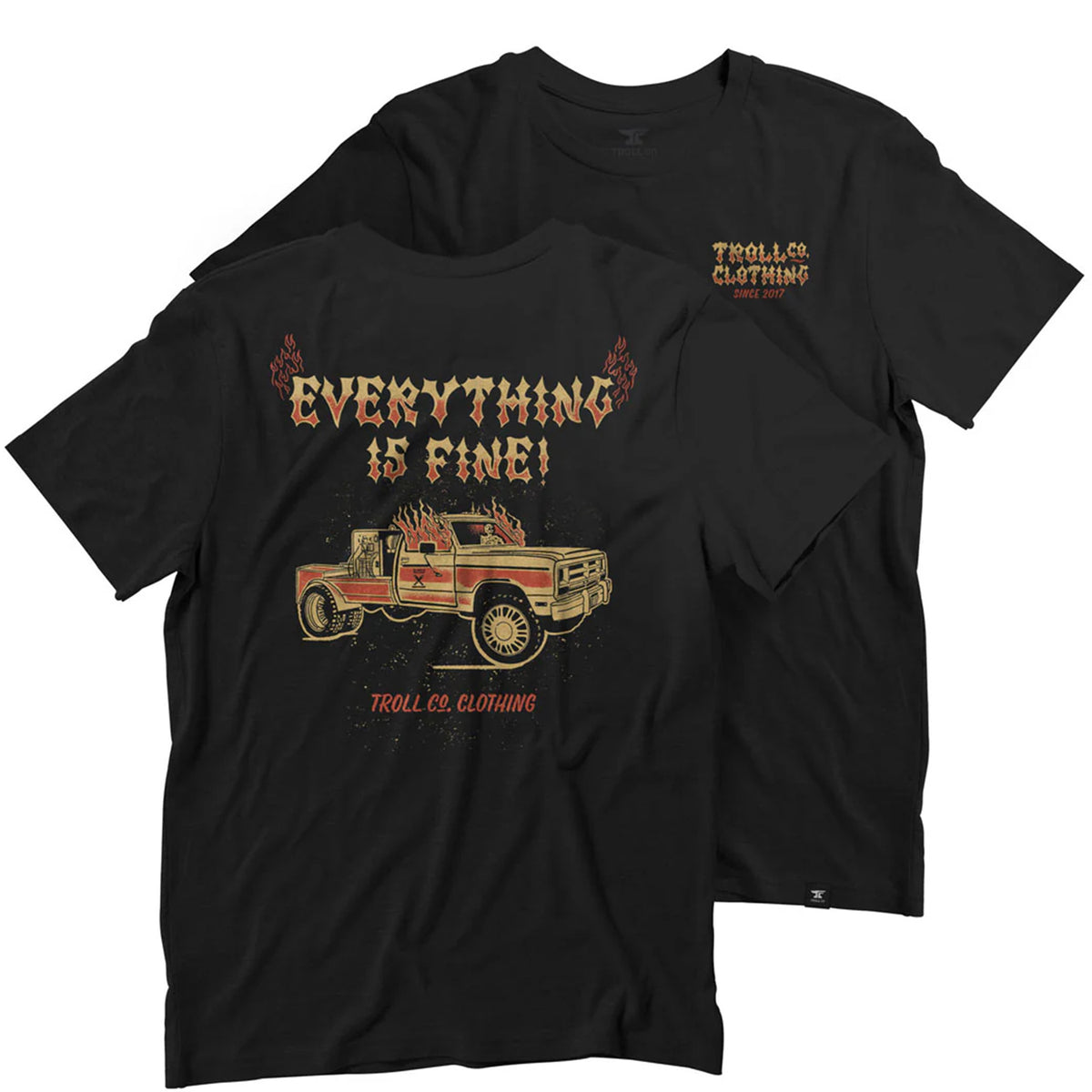 Troll Co. Men's Everything is Fine T-Shirt T-Shirts Troll Co. Black 2XL Reg