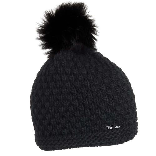 Turtle Fur Women&#39;s Snowfall Sherpasoft Interior Lined Faux Fur Pom Knit Beanie - Work World - Workwear, Work Boots, Safety Gear