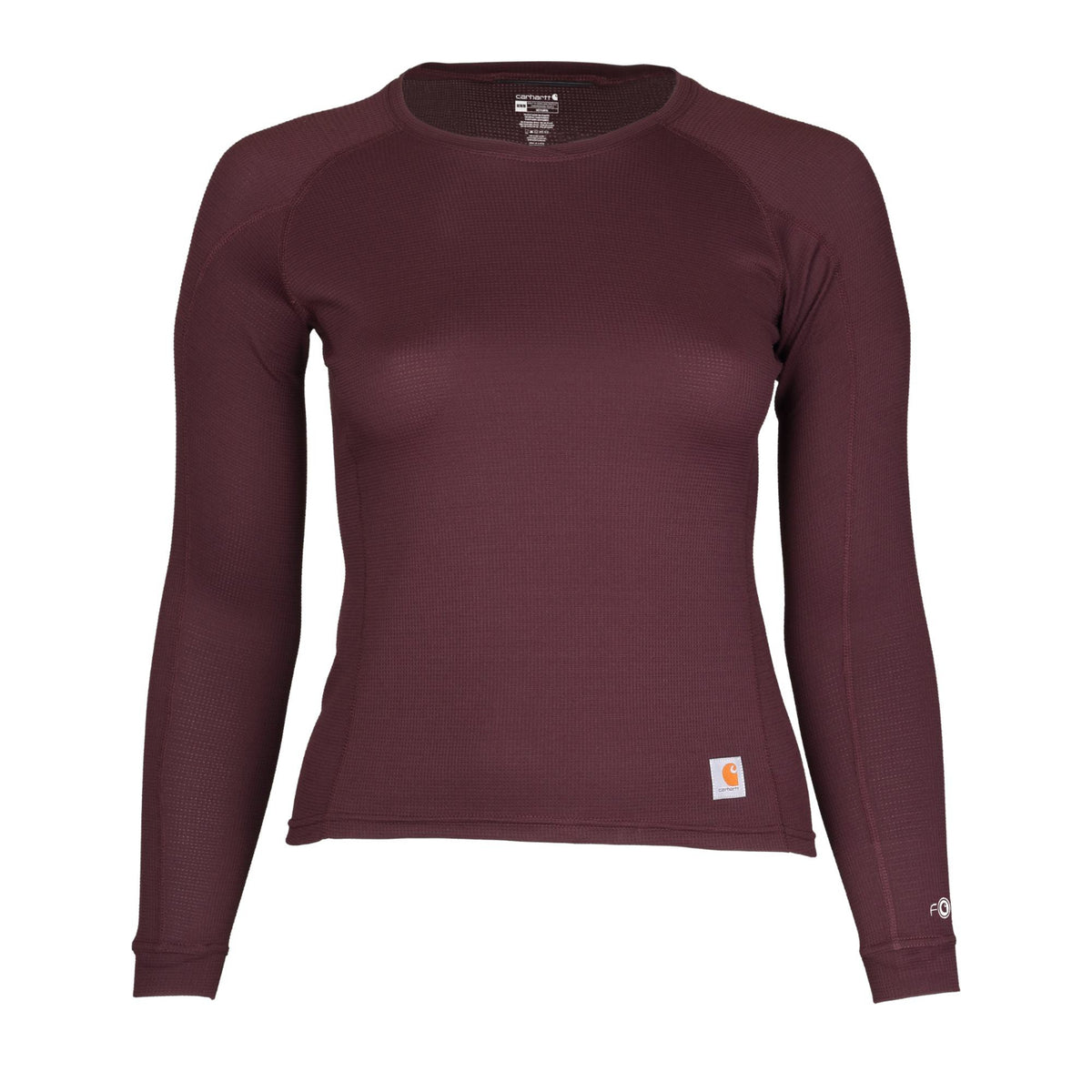 Carhartt Force Women's Midweight Waffle Crewneck Baselayer Top Thermals & Underwear Carhartt Blackberry Heather 2XL Reg