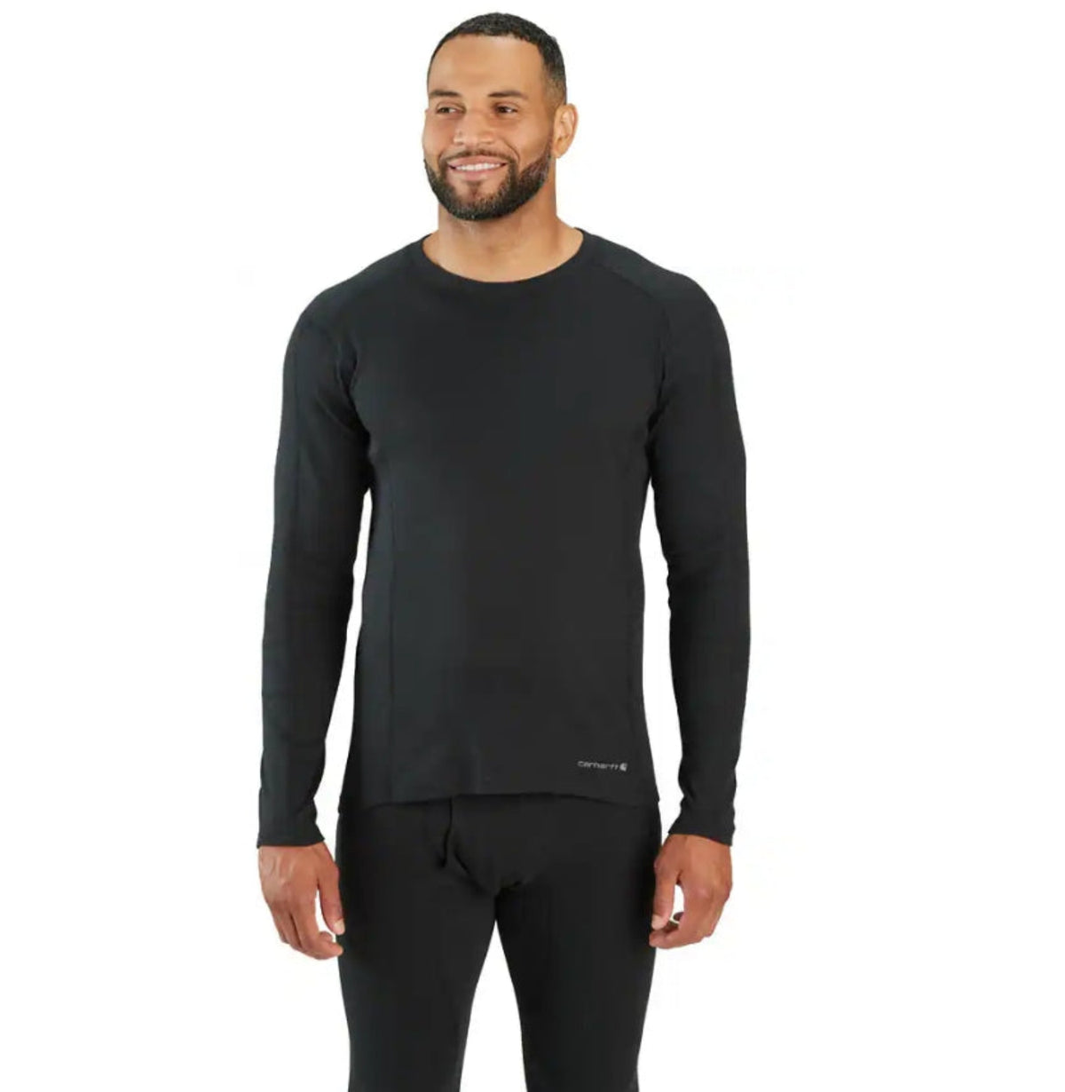 Carhartt Men's Midweight Cotton Rib Crewneck Baselayer Long Sleeve Top Long Sleeve T-Shirts Carhartt Black 2XL Reg