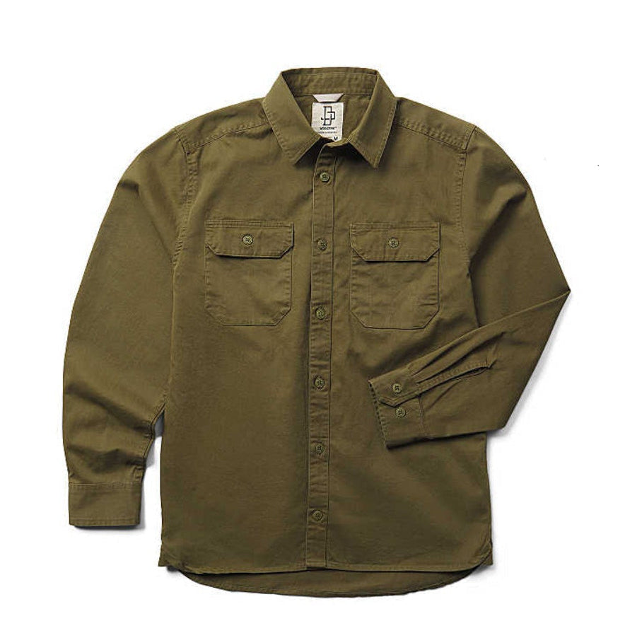 Wolverine x Jordan Davis Men's Twill Button-Up Work Shirt Work Shirts Wolverine Uniform Green 2XL Reg