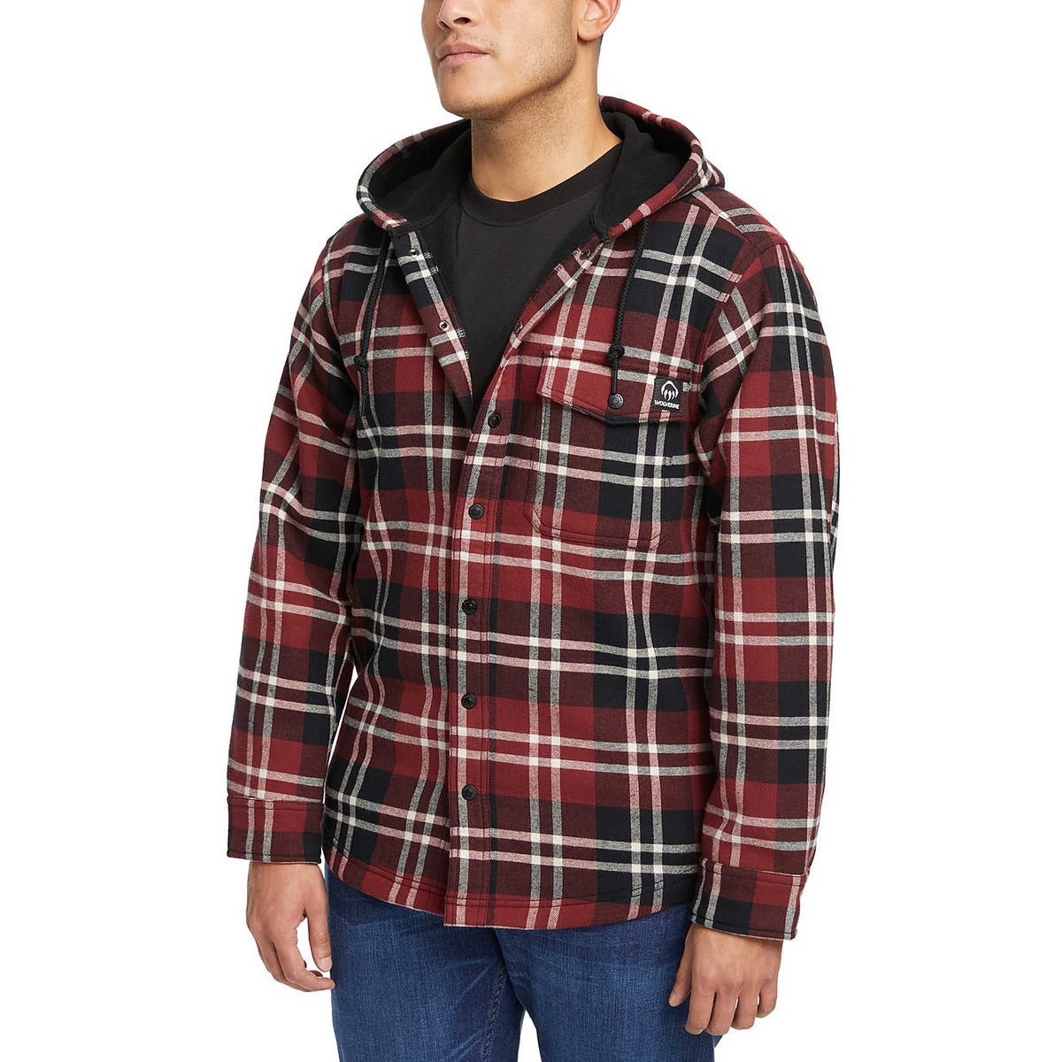 Wolverine Men's Bucksaw Bonded Flannel Shirt Jac Jackets & Coats Wolverine Garnet Plaid 2XL Reg