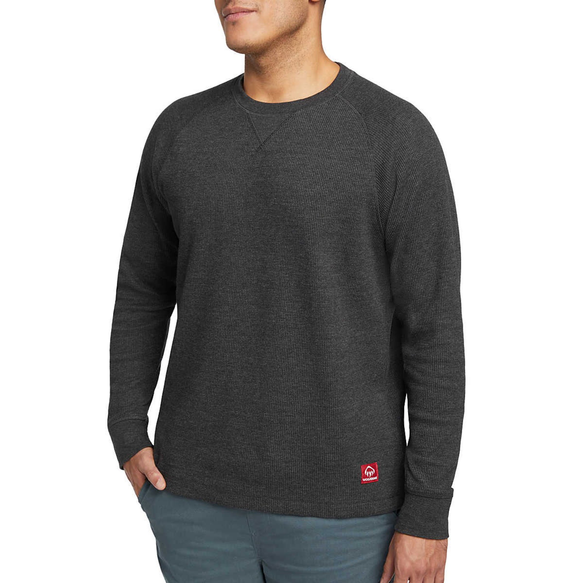 Wolverine Men's Walden II Thermal Crewneck Long Sleeve Shirt Long Sleeve T-Shirts Wolverine Black Heather 2XL Reg